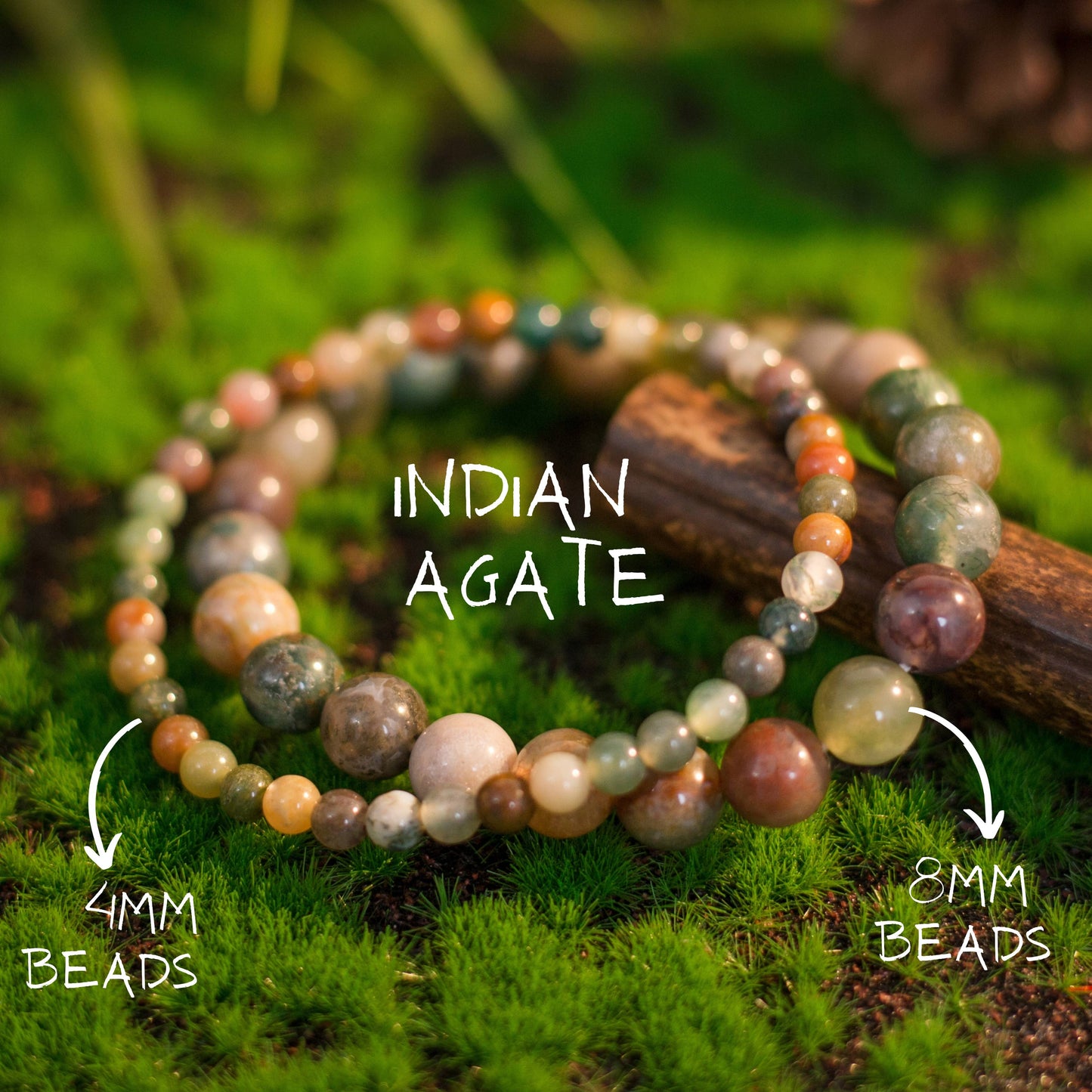 Indian Agate / 8mm Bead Size