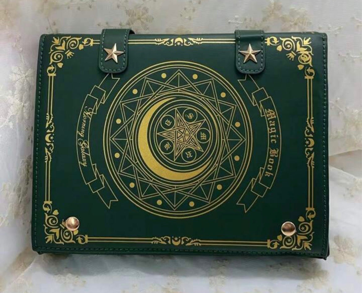 Enchanted Grimoire Spell Book Purse (GREEN)