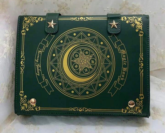 Enchanted Grimoire Spell Book Purse (GREEN)