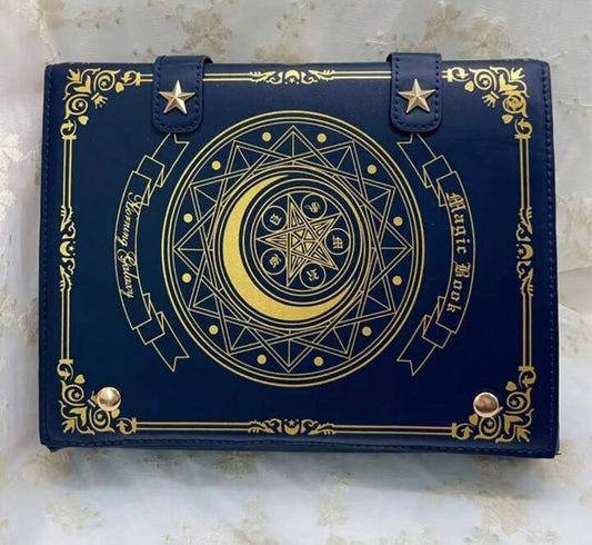 Enchanted Grimoire Spell Book Purse (BLUE)